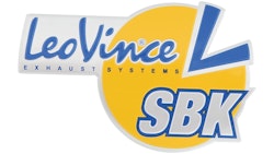 LeoVince Plakette SBK, hitzebeständig, Länge: 93 mm, Breite: 64 mm, SBK Oval, 412132R