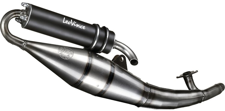 LeoVince Komplettanlage Aluminium Schwarz für APRILIA SR 50 SPORT PRO i.e. 03 / SR 50 R FACTORY Mot. Piaggio / GILERA RUNNER SP 50 / PIAGGIO NRG 50 POWER DD