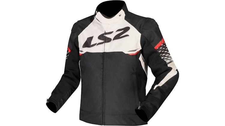 LS2 Apex Jacke Schwarz / Weiß / Rot Herren Gr.xl