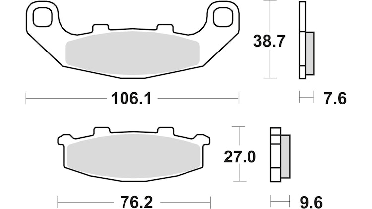 TRW Bremsbelag Typ SV Sintermetall mit ABE, Bremsbelag "MCB 586" Satz